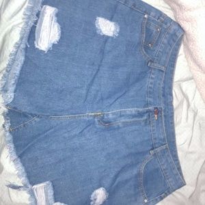 Ripped Jean Shorts
